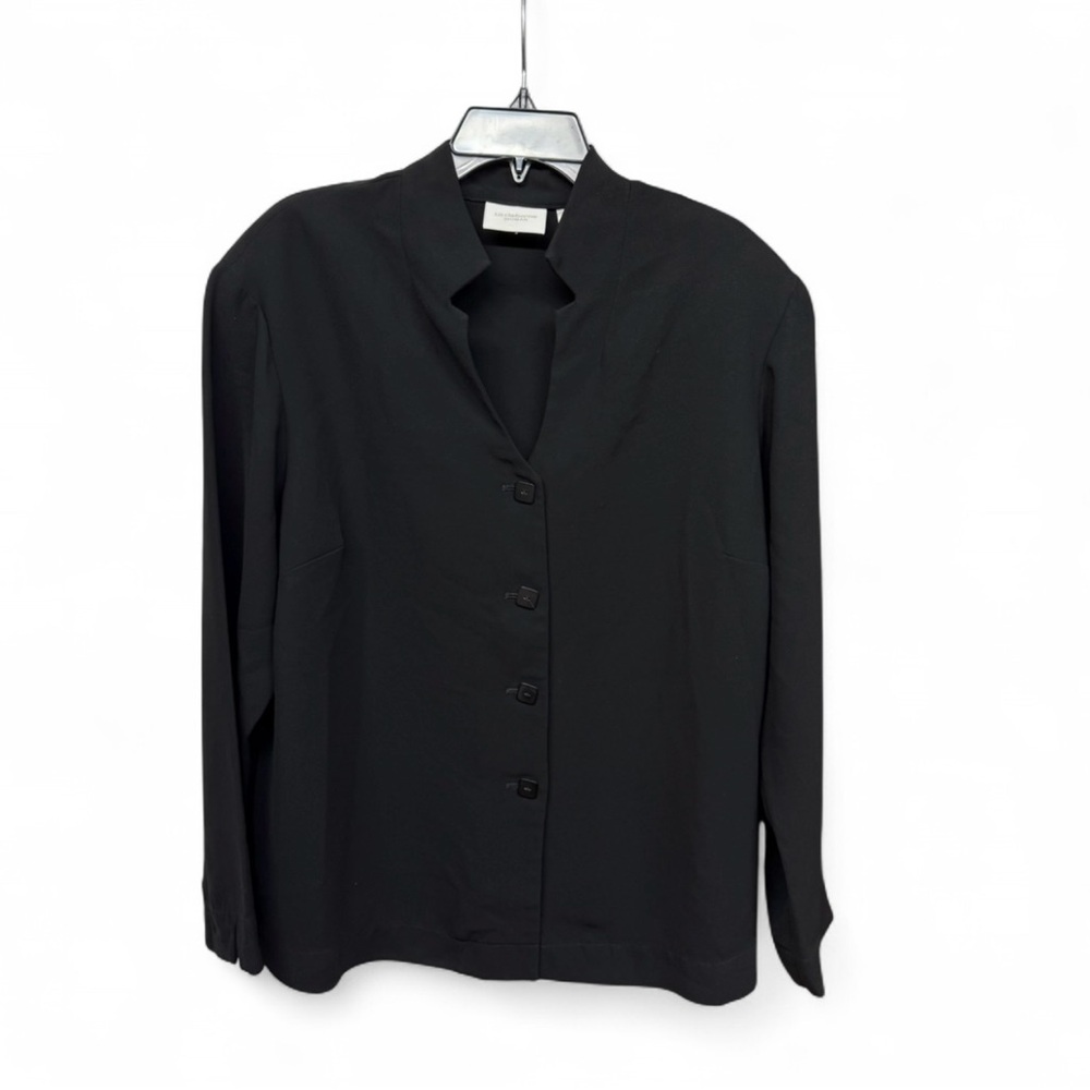 Y2K Vintage Liz Claiborne Button-Front Blouse with Shoulder Pads